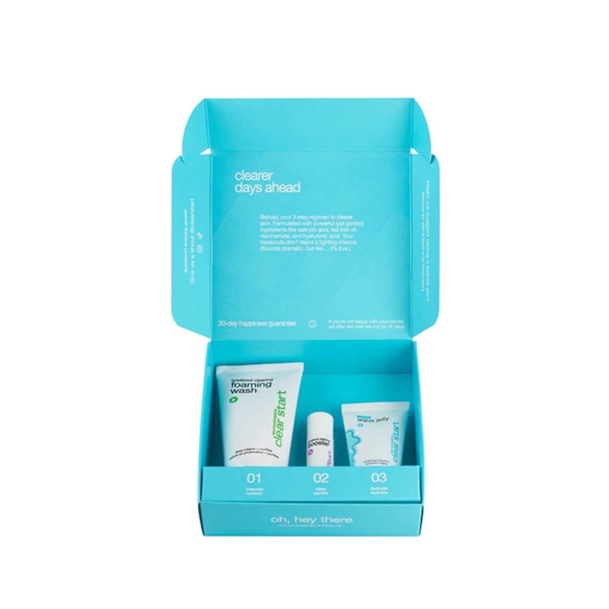 Geopende Dermalogica Breakout Clearing Kit met de drie producten